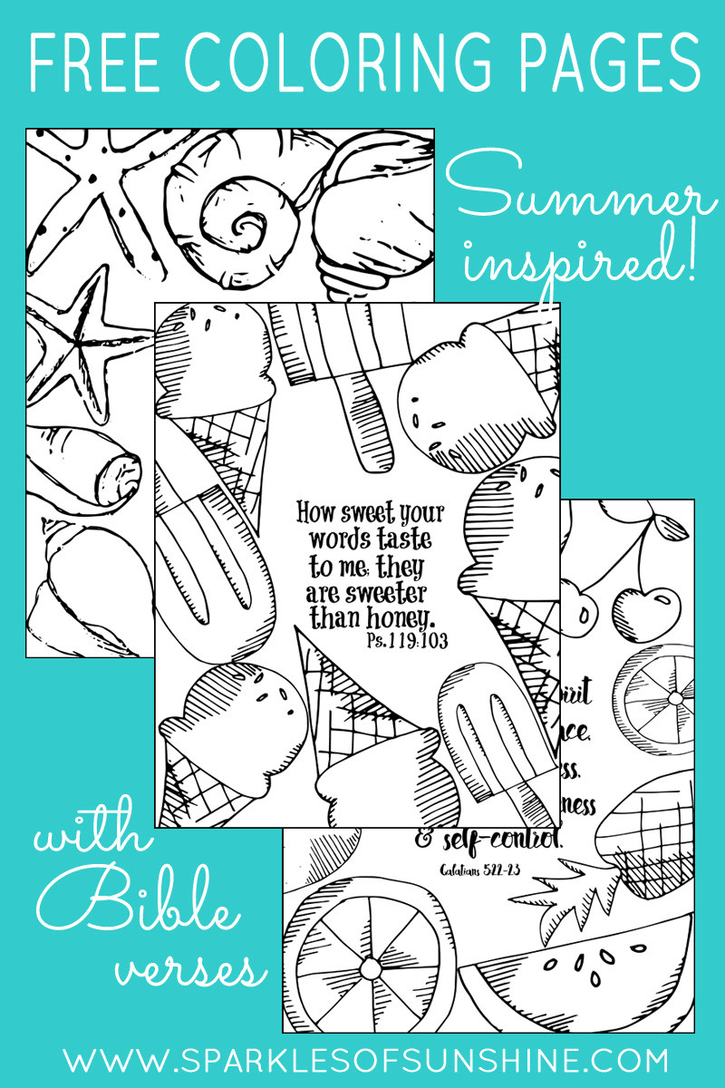 Printable Bible Verse Coloring Pages
 Summer Inspired Free Coloring Pages With Bible Verses