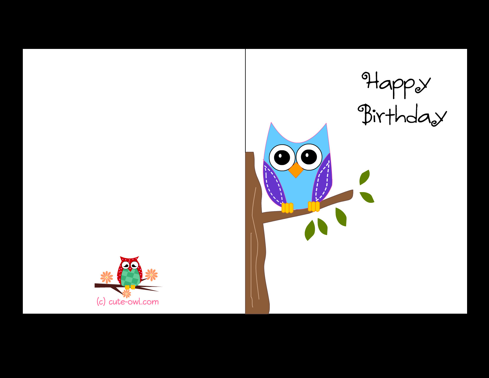 Printable Birthday Cards For Kids
 Free Printable Cute Owl Birthday Cards