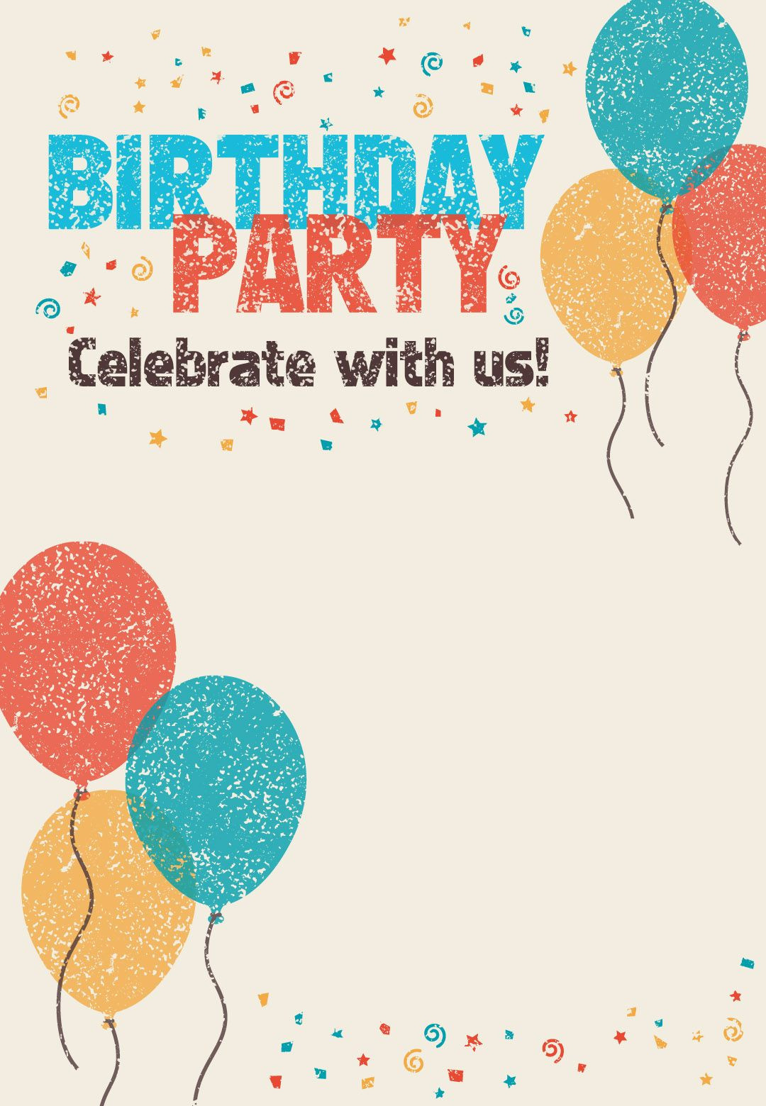 Printable Birthday Invitation Cards
 Free Printable Celebrate With Us Invitation Great site