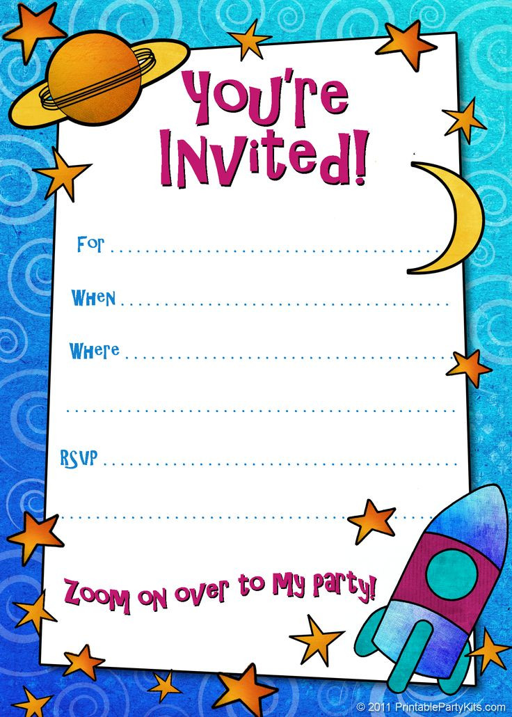 Printable Birthday Invitation Cards
 Free Printable Boys Birthday Party Invitations