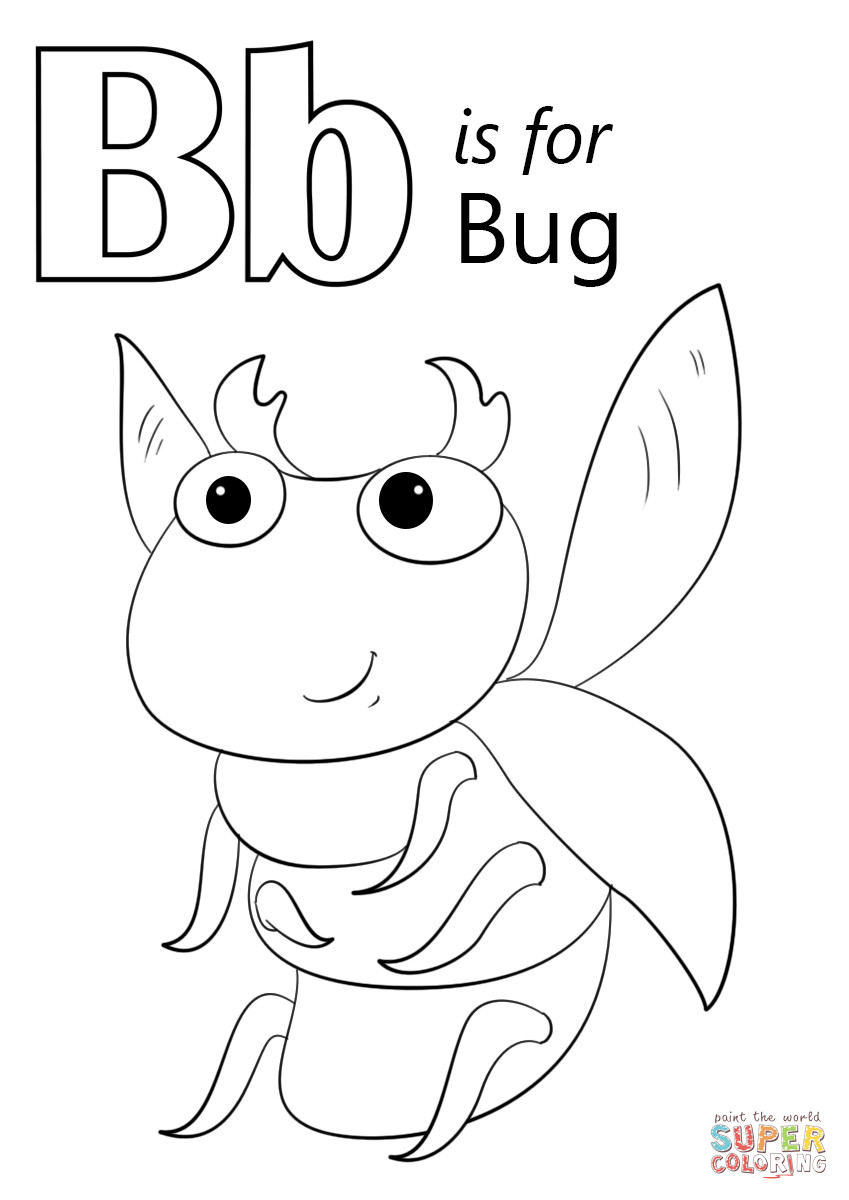 Printable Bug Coloring Pages
 Letter B is for Bug coloring page