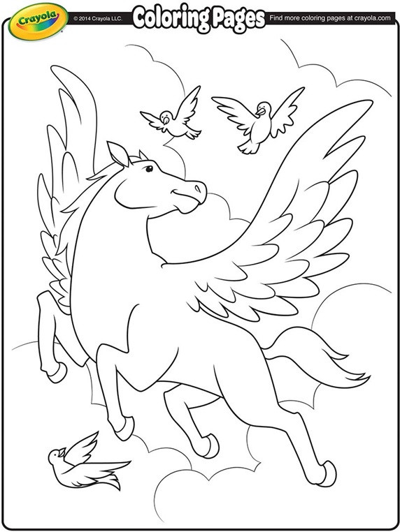 Printable Coloring Books
 Pretty Pegasus