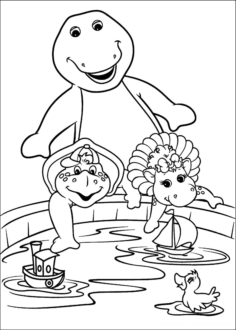 Printable Coloring Books
 Barney Coloring Pages