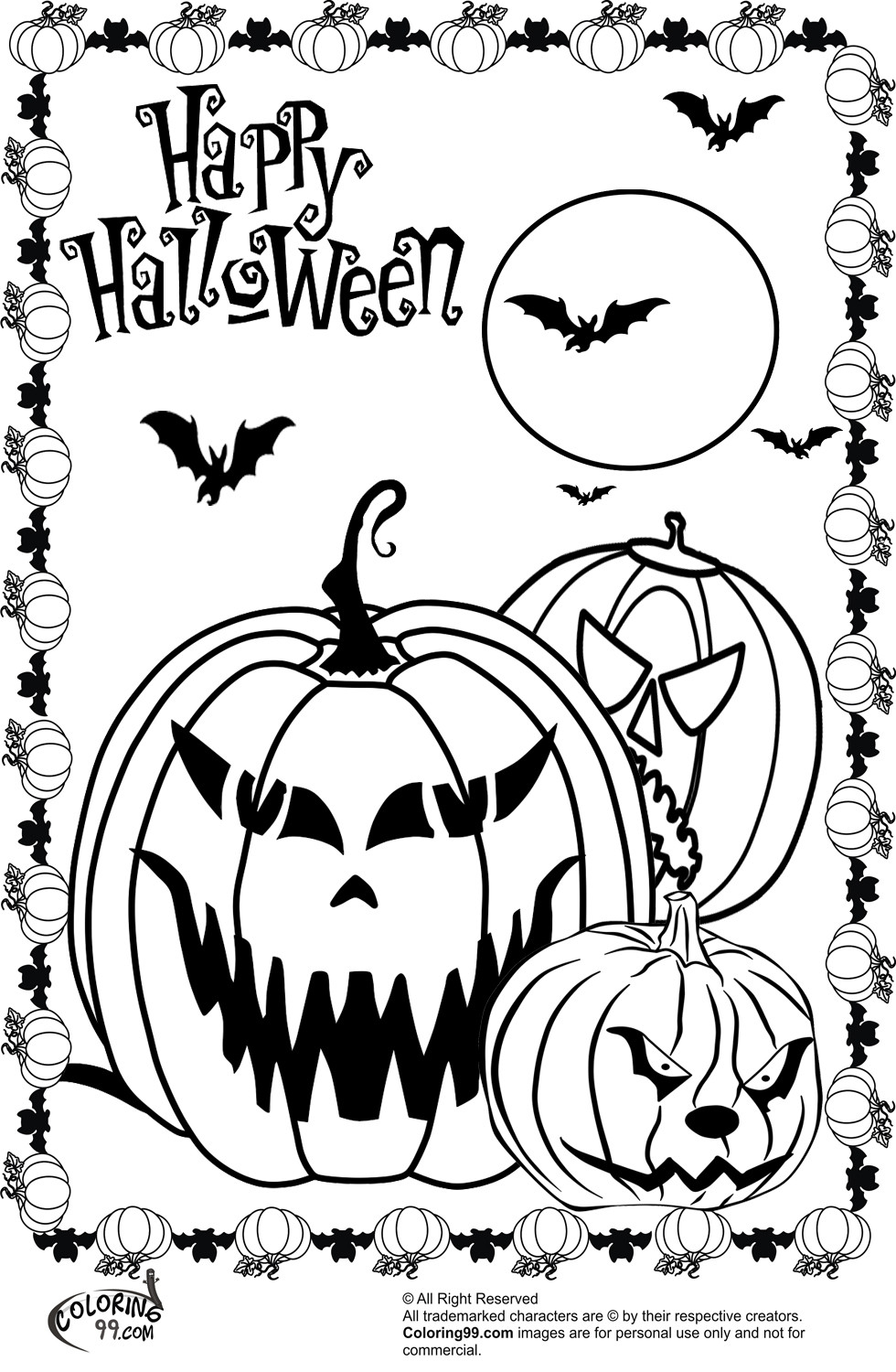 Printable Coloring Pages Halloween
 Scary Halloween Pumpkin Coloring Pages