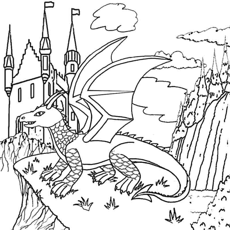 Printable Dragon Coloring Pages
 Fantasy Dragon Coloring To Print And Color In