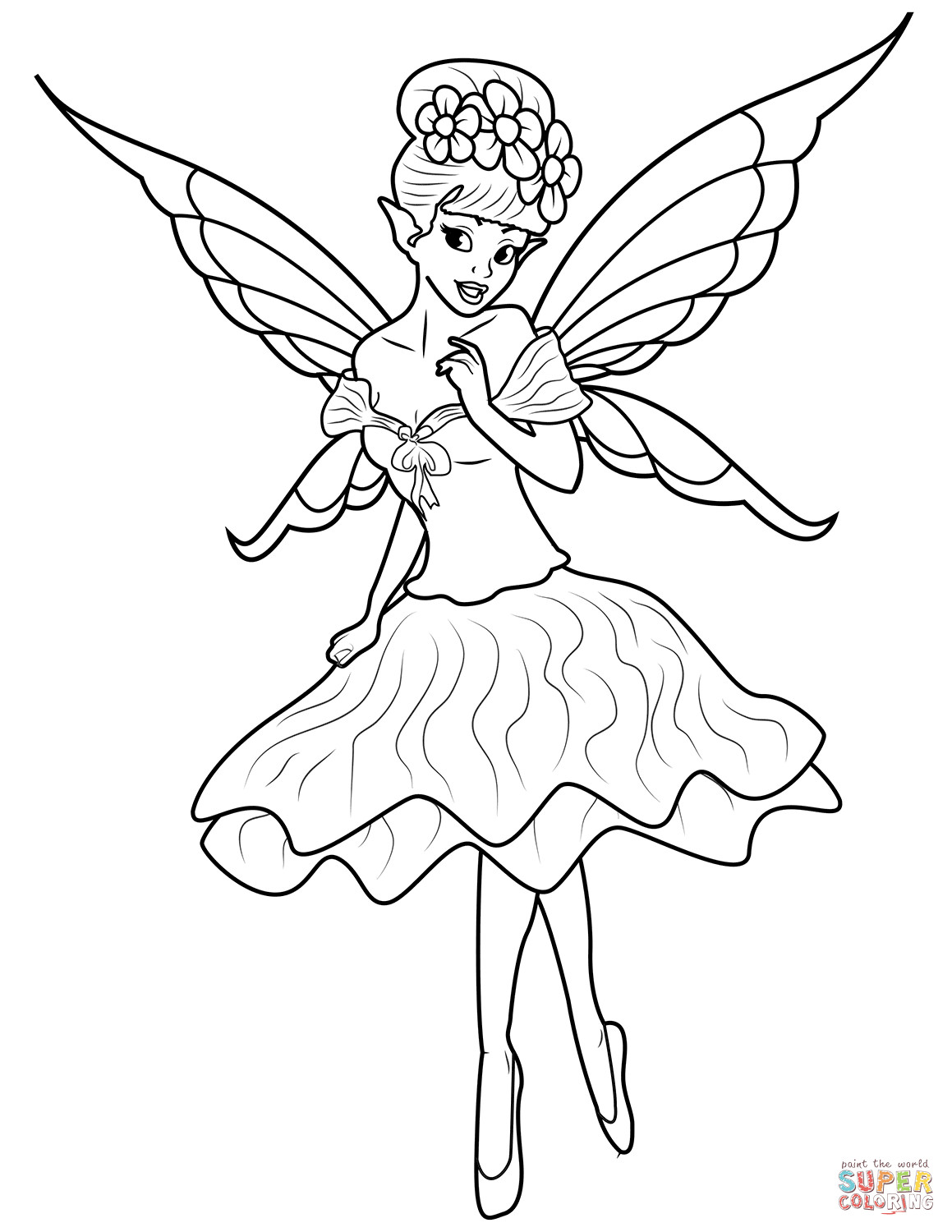 Printable Fairies Coloring Pages
 Fairy coloring page