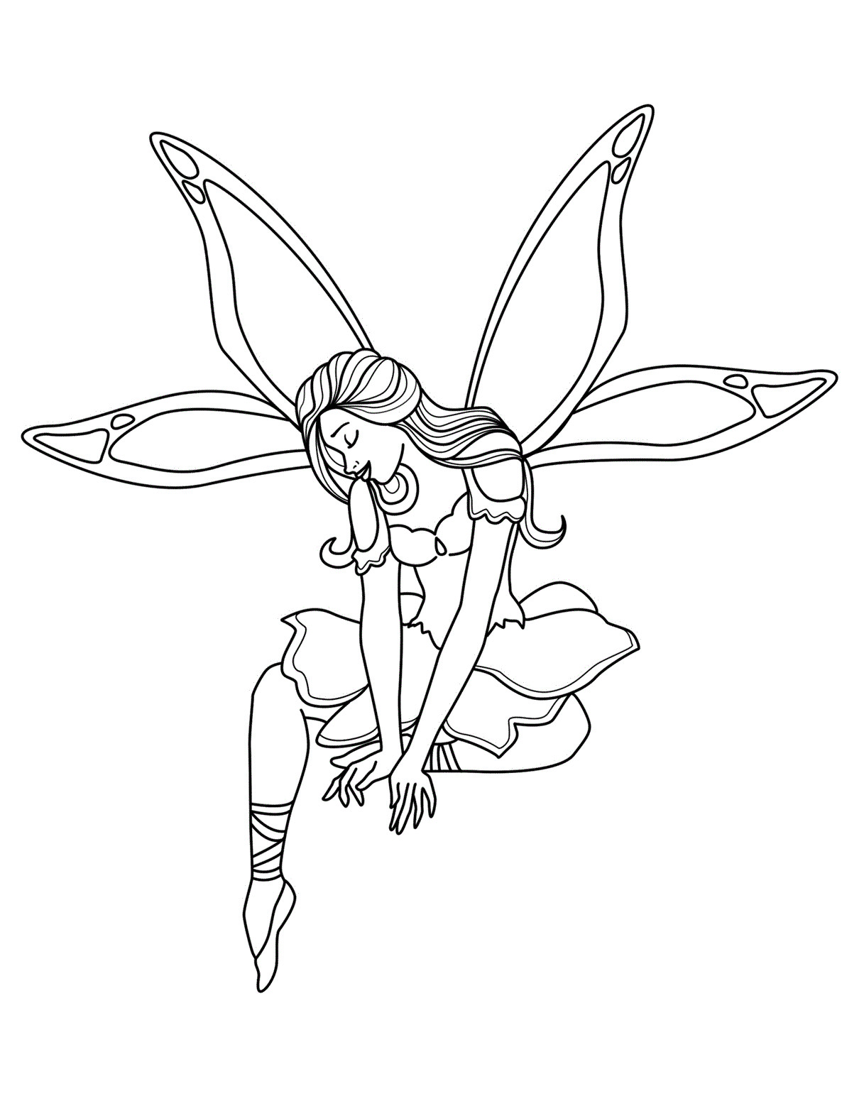 Printable Fairy Coloring Pages
 Free Printable Fairy Coloring Pages For Kids