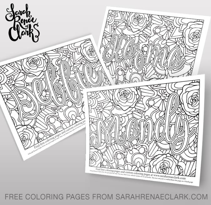 Printable Name Coloring Pages
 Free customized name coloring page