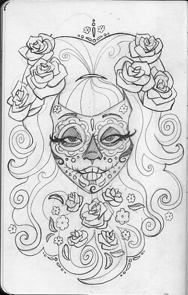 Printable Sugar Skull Coloring Pages
 Leigh Young Illustration Sugar Skulls