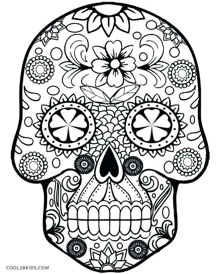 Printable Sugar Skull Coloring Pages
 Cute Skull Coloring Pages at GetColorings