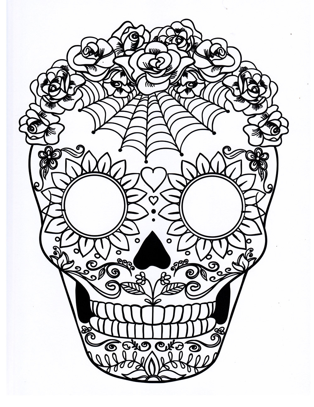 Printable Sugar Skull Coloring Pages
 Five different sugar skull coloring pages printable