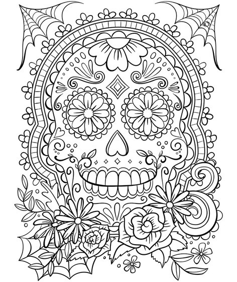 Printable Sugar Skull Coloring Pages
 Sugar Skull Coloring Page