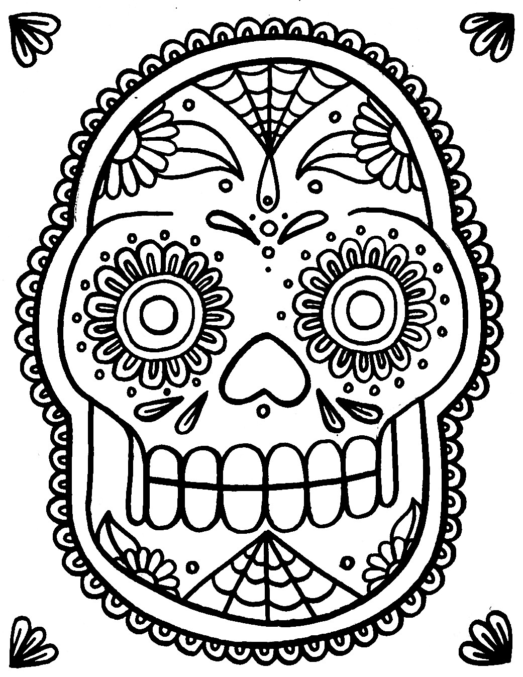 Printable Sugar Skull Coloring Pages
 Yucca Flats N M Wenchkin s Coloring Pages Sugar Skull