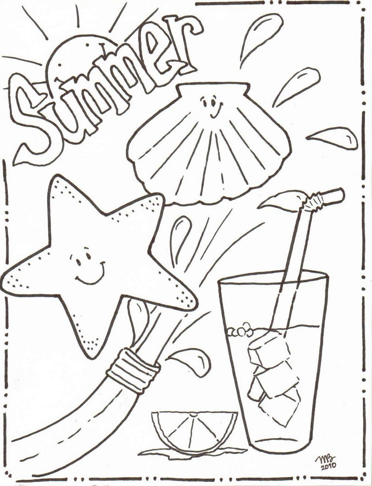 Printable Summer Coloring Pages
 Michelle Kemper Brownlow Summer Coloring Pages Original