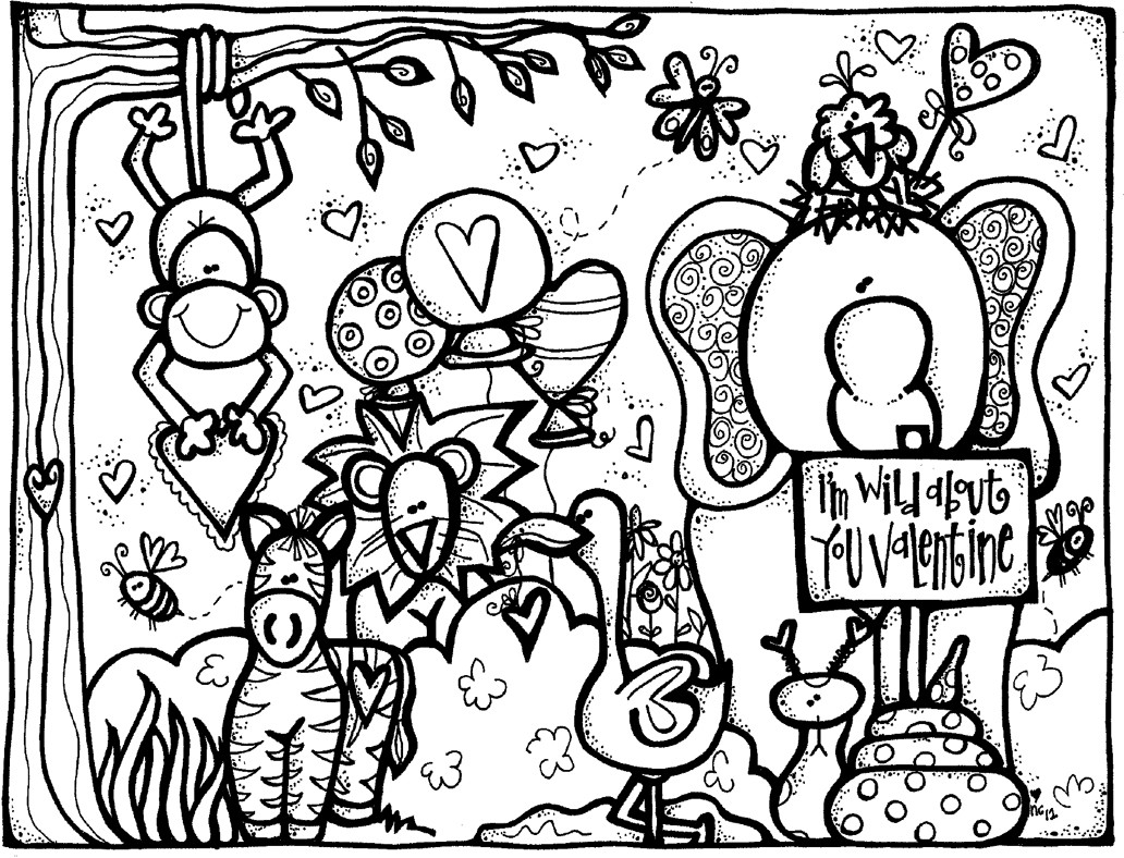 Printable Valentine Coloring Pages
 MelonHeadz Valentine s Day coloring page