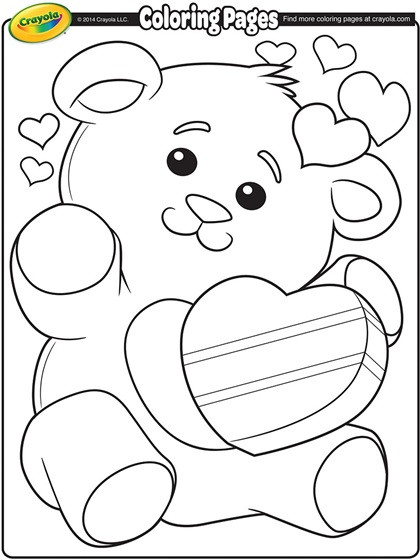 Printable Valentine Coloring Pages
 Valentine s Teddy Bear Coloring Page