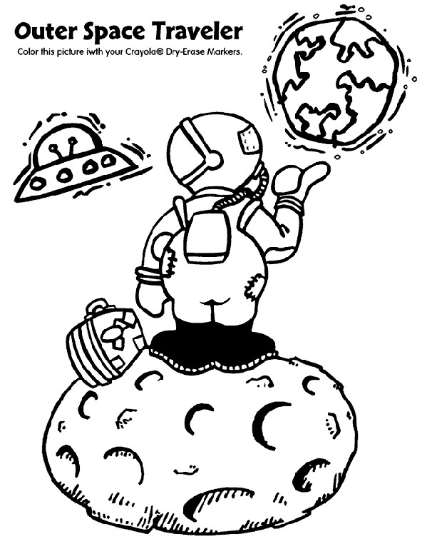 Printables Free Coloring Pages
 Outer Space Travel Coloring Page