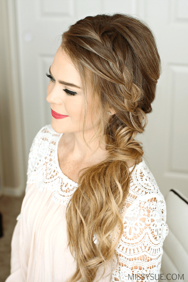 Prom Hairstyle Braid
 Braided Side Swept Prom Hairstyle