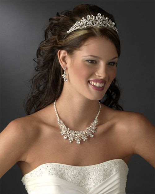 Prom Hairstyles With Tiara
 Wedding Hairstyle 2012 Gold Plated Princess Rhinestone