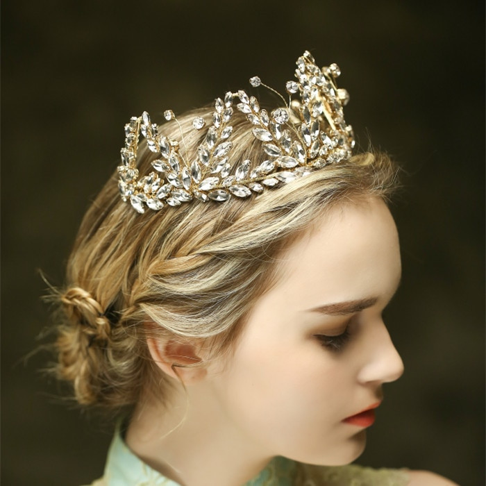 Prom Hairstyles With Tiara
 Luxury Handmade crystal bridal Tiaras vintage hair jewelry