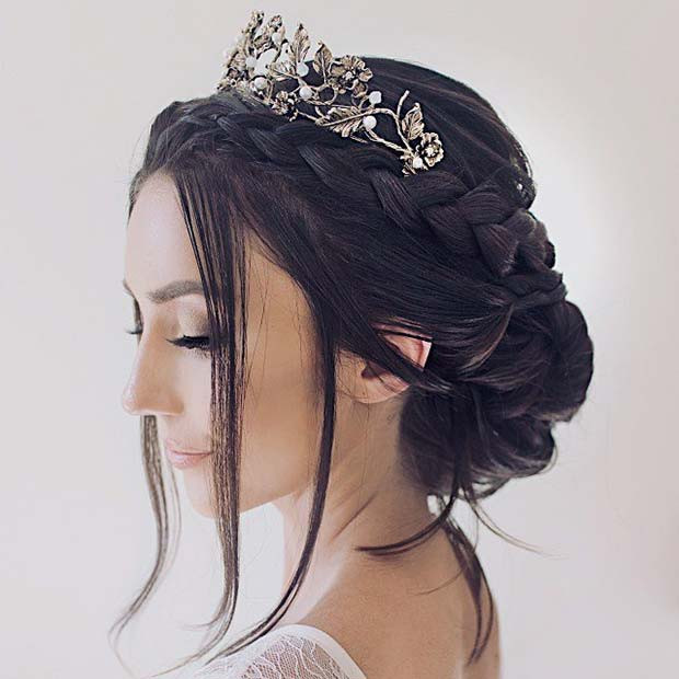 Prom Hairstyles With Tiara
 23 Stunning Wedding Updos for Brides and Guests