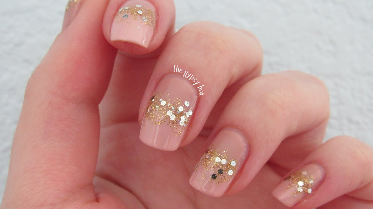 Prom Nail Designs
 Gold & Pink Prom Nail Art Design