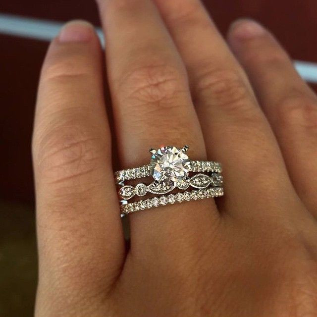 Promise Ring Engagement Ring And Wedding Ring Set
 Top 10 Ring Stacks of 2015 Engagement Rings