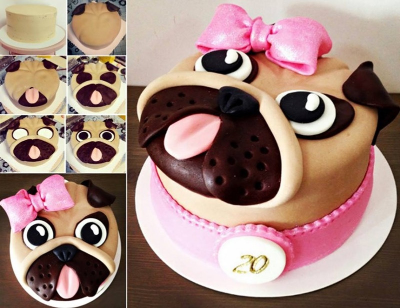 Pug Birthday Cake
 How To DIY Adorable Pug Cake Video