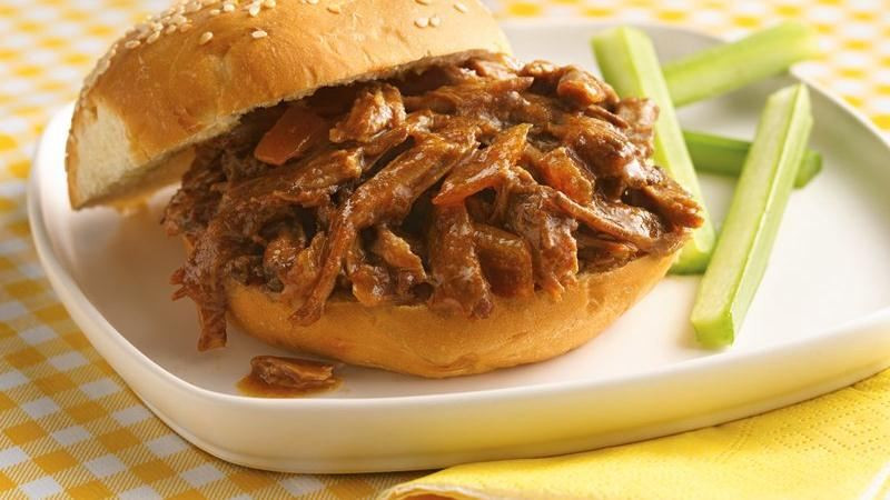 Pulled Beef Sandwiches Recipe
 Slow Cooker Pulled Beef Sandwiches recipe from Betty Crocker