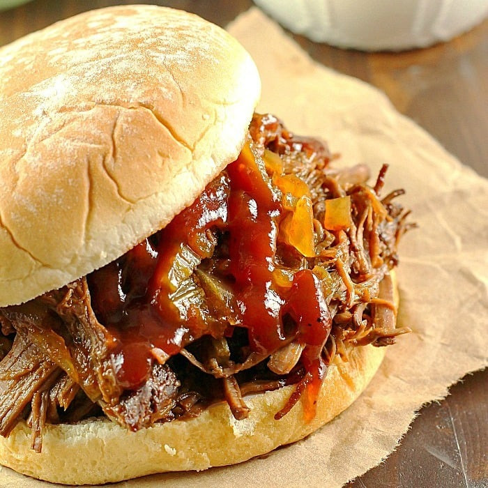 Pulled Beef Sandwiches Recipe
 Slow Cooker Shredded Beef Sandwiches Yummy Healthy Easy