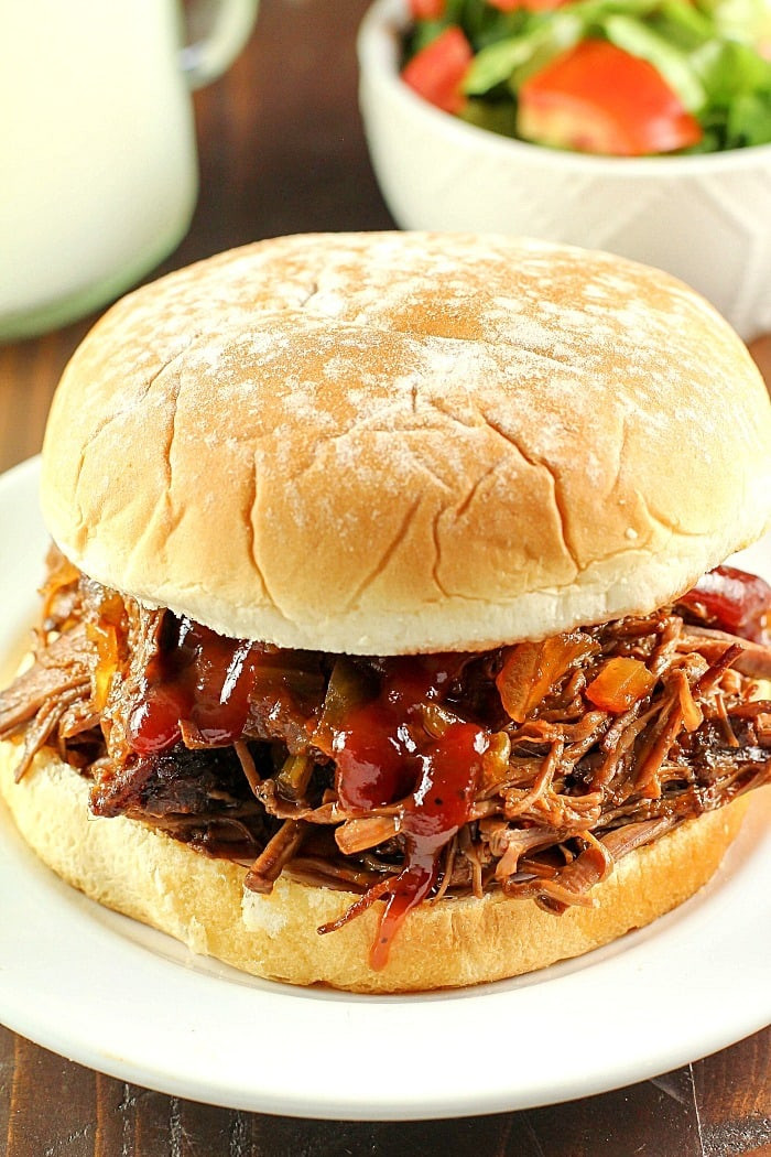 Pulled Beef Sandwiches Recipe
 Slow Cooker Shredded Beef Sandwiches Yummy Healthy Easy