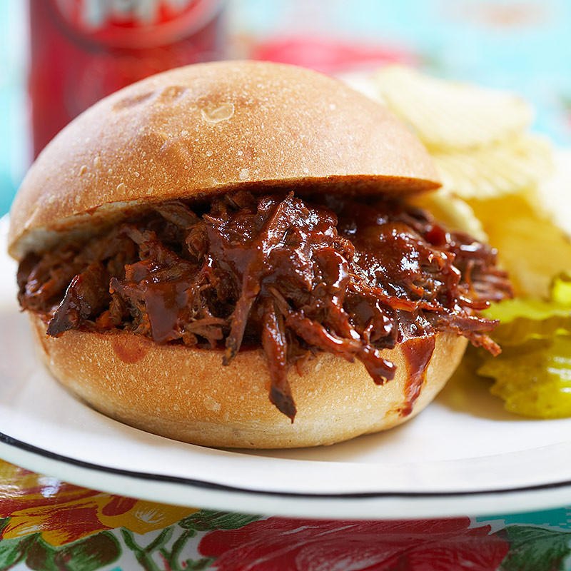 Pulled Beef Sandwiches Recipe
 Slow Cooker BBQ Shredded Beef Sandwiches