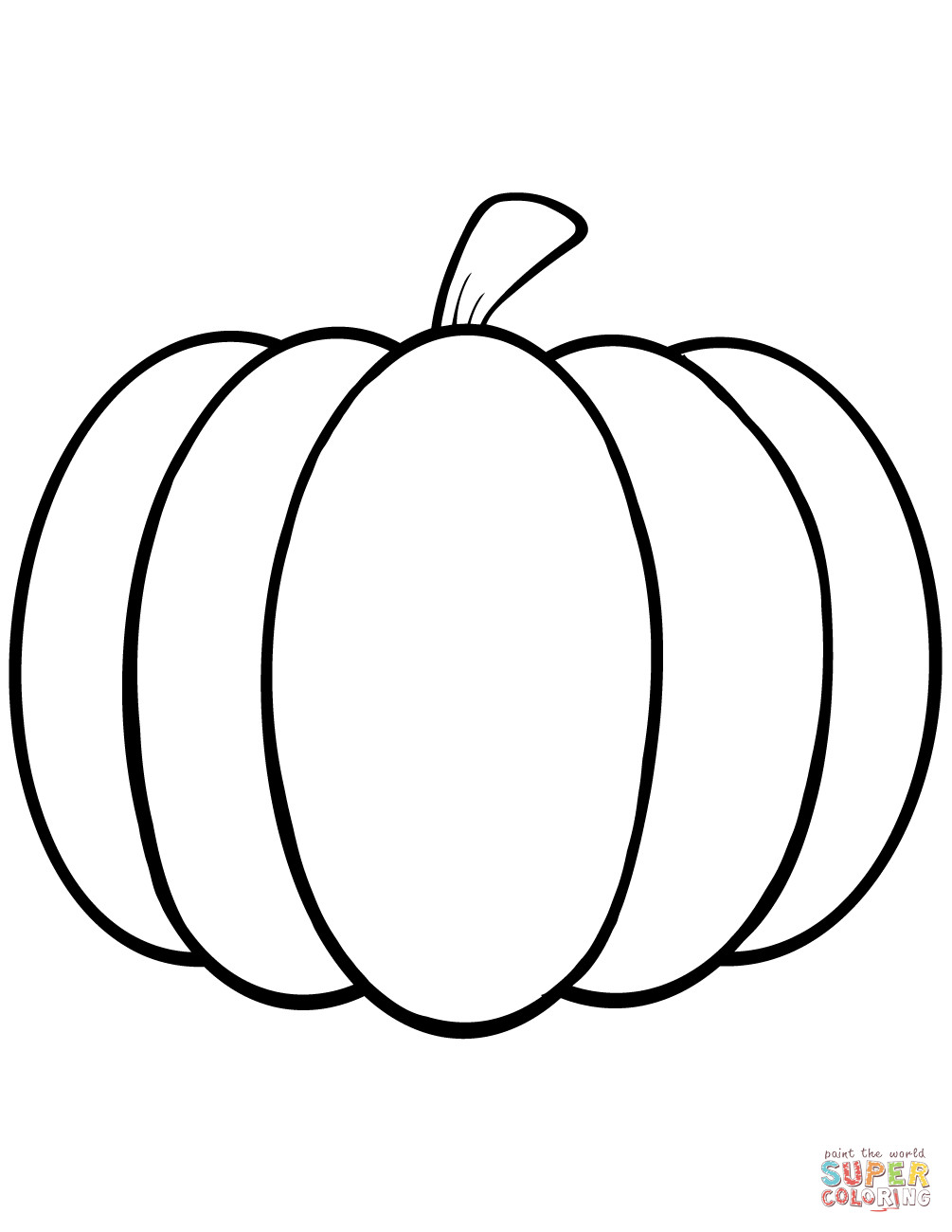 Pumpkin Coloring Pages For Kids
 Simple Pumpkin coloring page