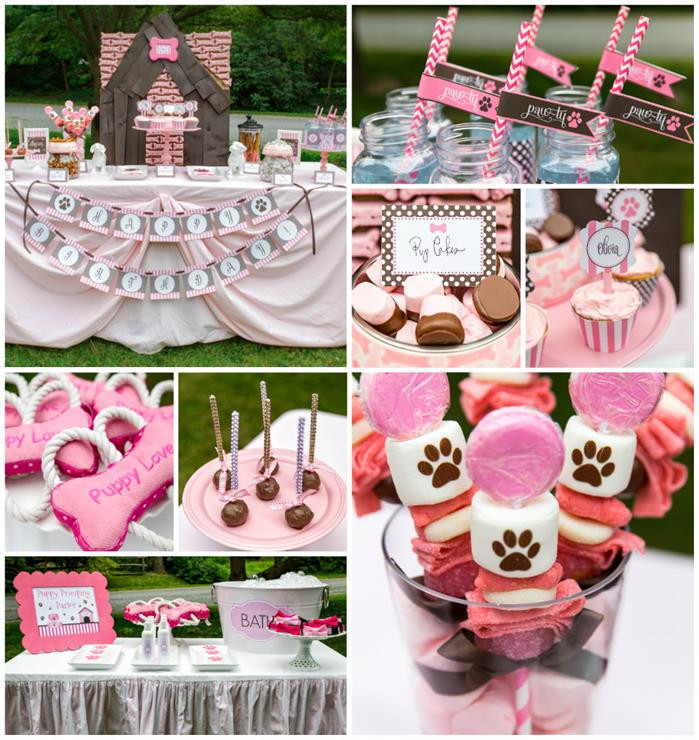 Puppy Birthday Party Supplies
 Kara s Party Ideas Pink Puppy Party with Really Cute