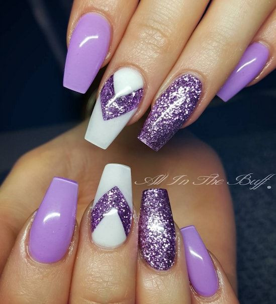 Purple Acrylic Nail Designs
 Pin by Marianne Campbell on Nail art in 2019