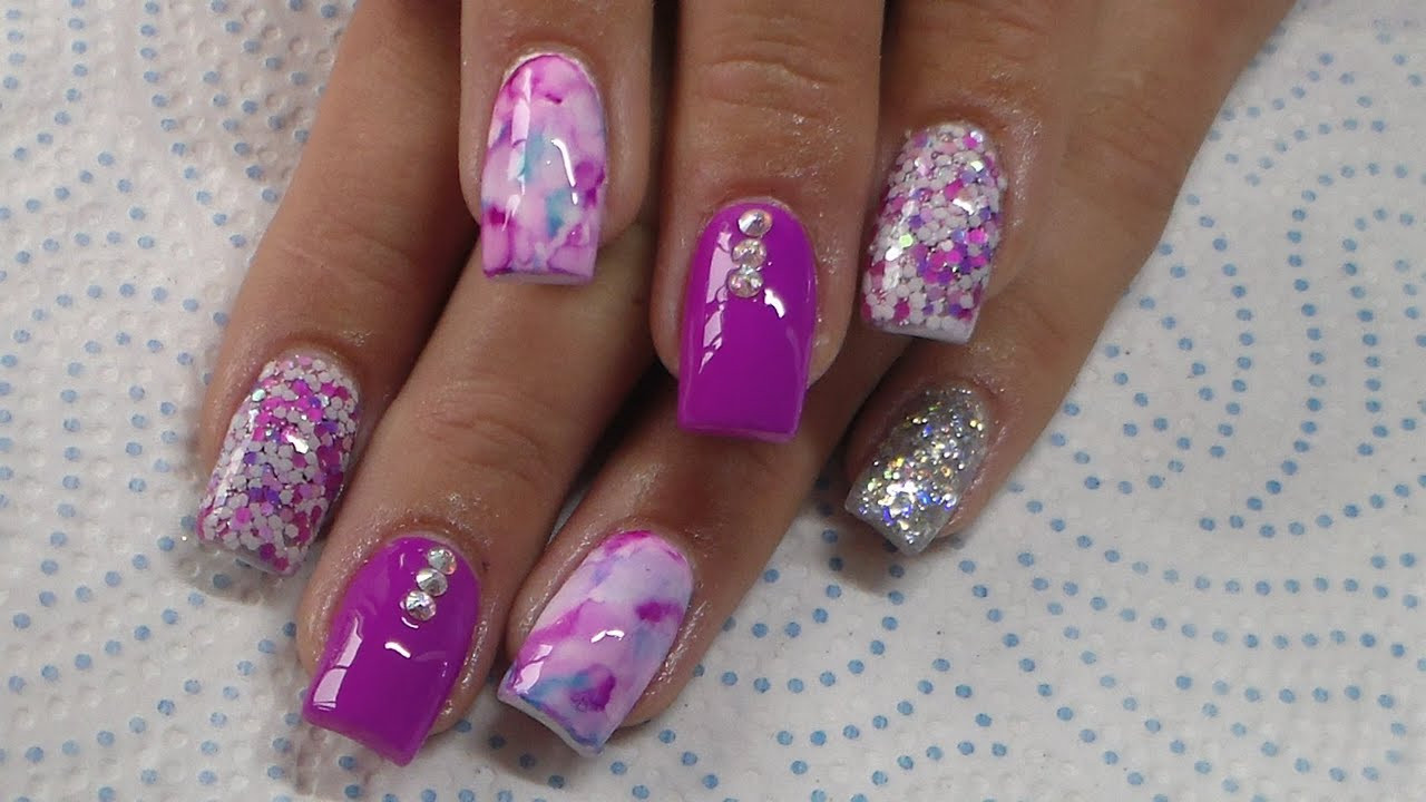 Purple Acrylic Nail Designs
 Acrylic Nails Infill And New Design