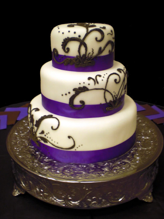 Purple And Black Wedding Cakes
 Brown And Purple Wedding Cake by tastefulcakes