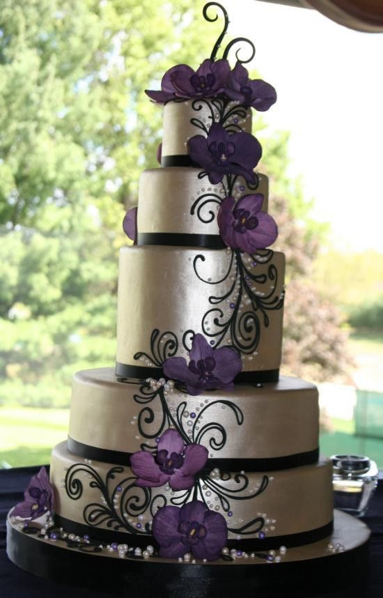 Purple And Black Wedding Cakes
 purple and silver wedding Google Search