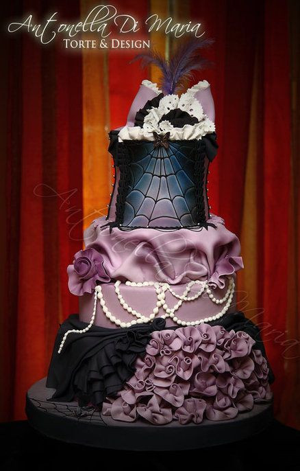 Purple And Black Wedding Cakes
 31 best Gothic Wedding Cakes images on Pinterest
