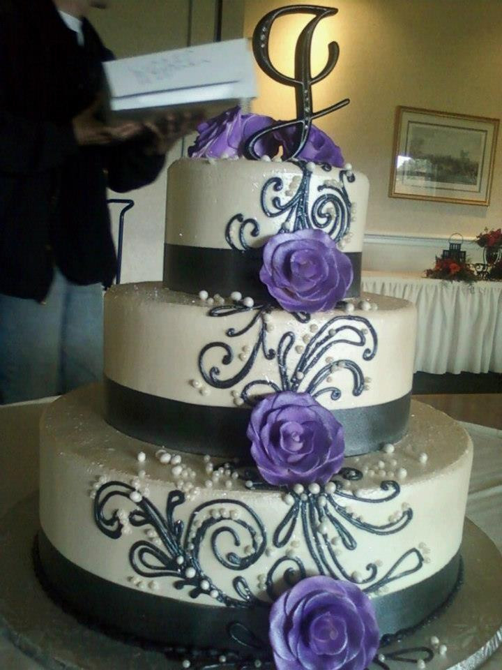 Purple And Black Wedding Cakes
 Wedding Cakes Christine s Cakes and Pastries