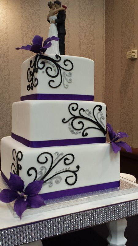 Purple And Black Wedding Cakes
 dark purple grey and black bouquet Google Search