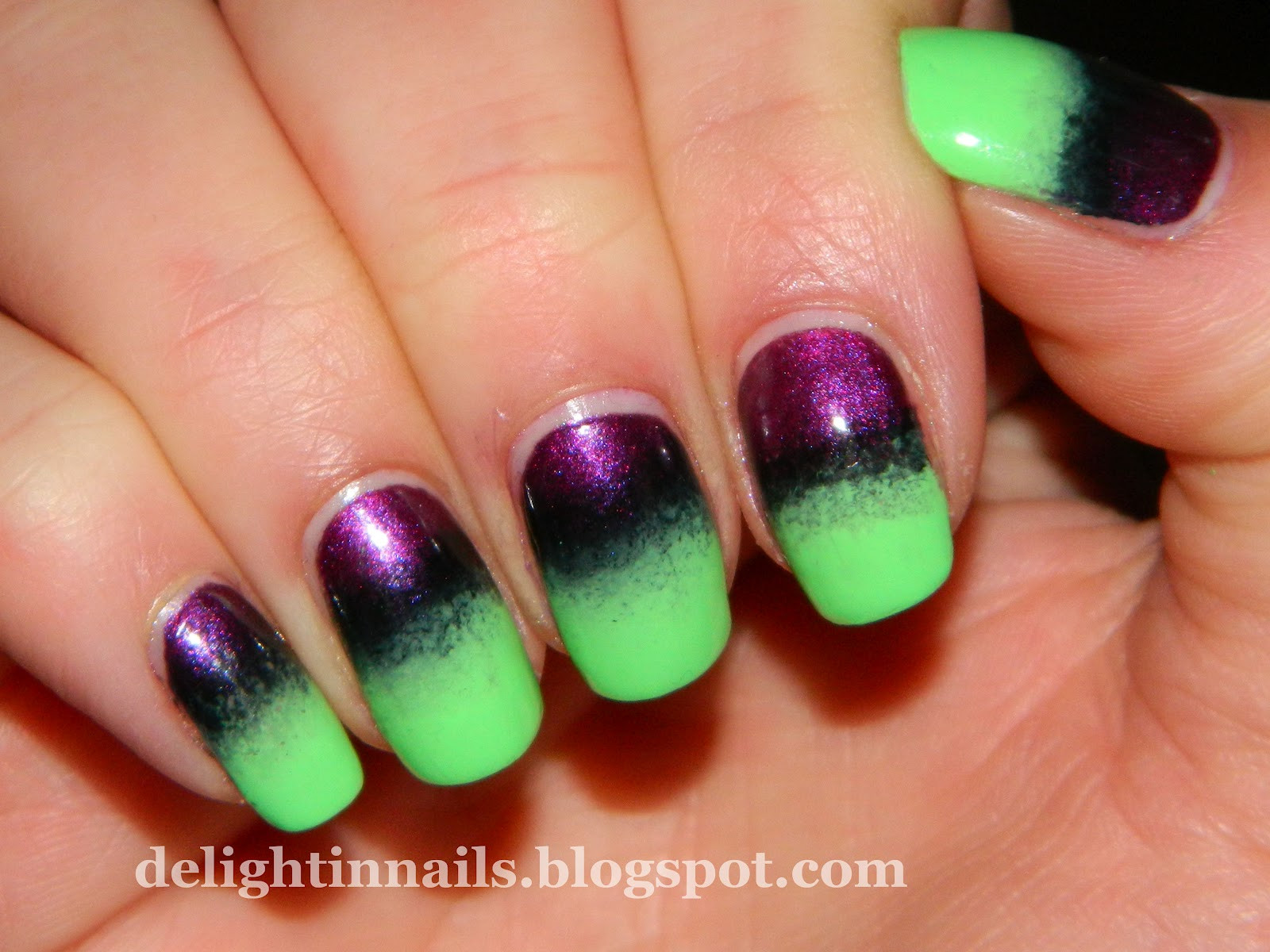 Purple And Green Nail Designs
 Delight In Nails Nail Aween Nail Art Challenge Matte