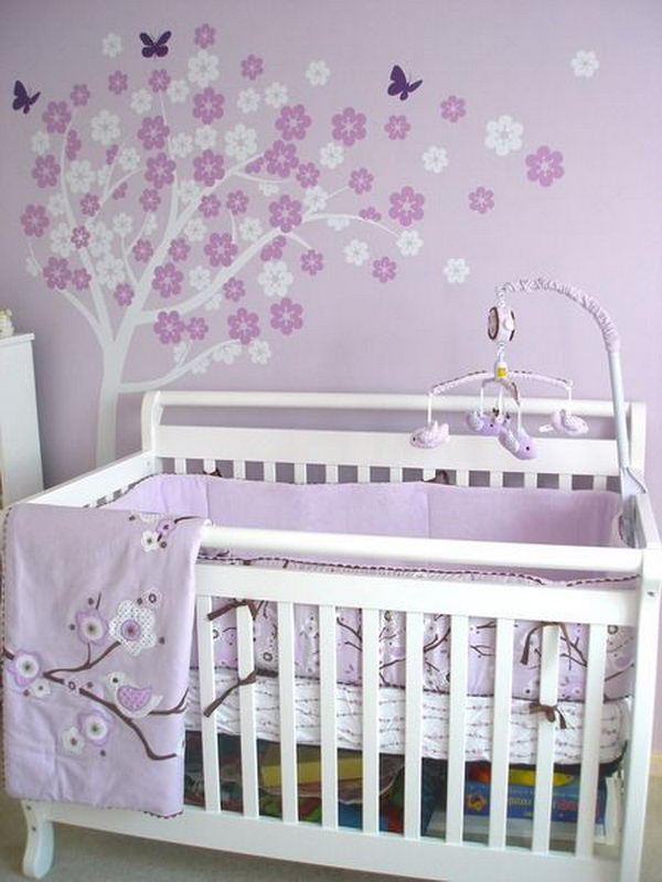 Purple Baby Room Decor
 20 Cute Nursery Decorating Ideas Hative