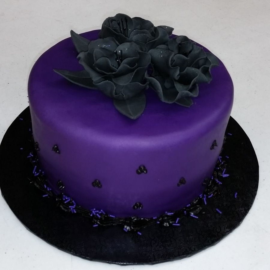 Purple Birthday Cakes
 Purple And Black Cake CakeCentral