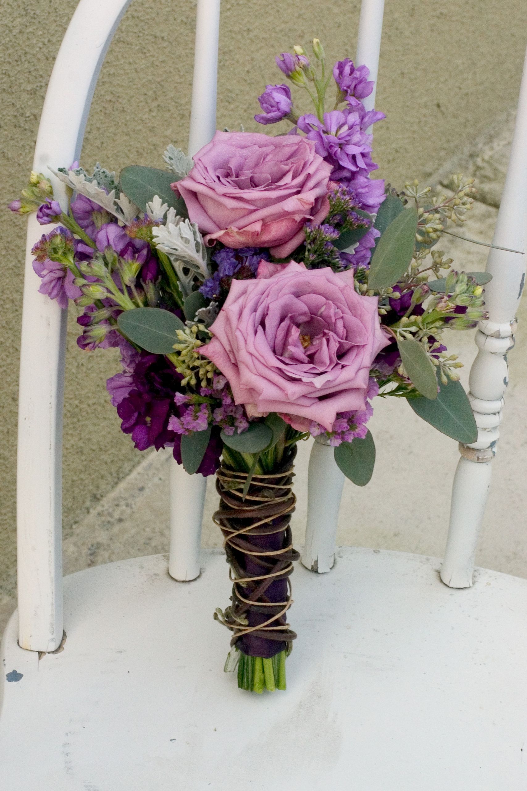 Purple Wedding Flower Arrangements
 Earthy Purple Wedding Flowers