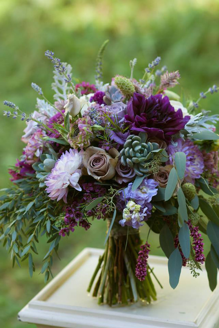 Purple Wedding Flower Arrangements
 2019 Designer Wedding Dresses & Bridal Gowns