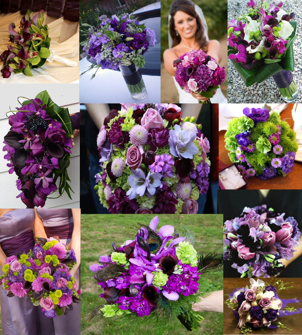 Purple Wedding Flower Arrangements
 bridal bouquet