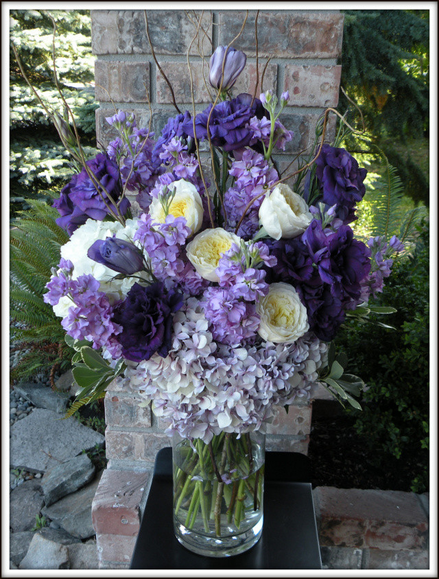 Purple Wedding Flower Arrangements
 Purple & Lavender Bouquets Real Wedding