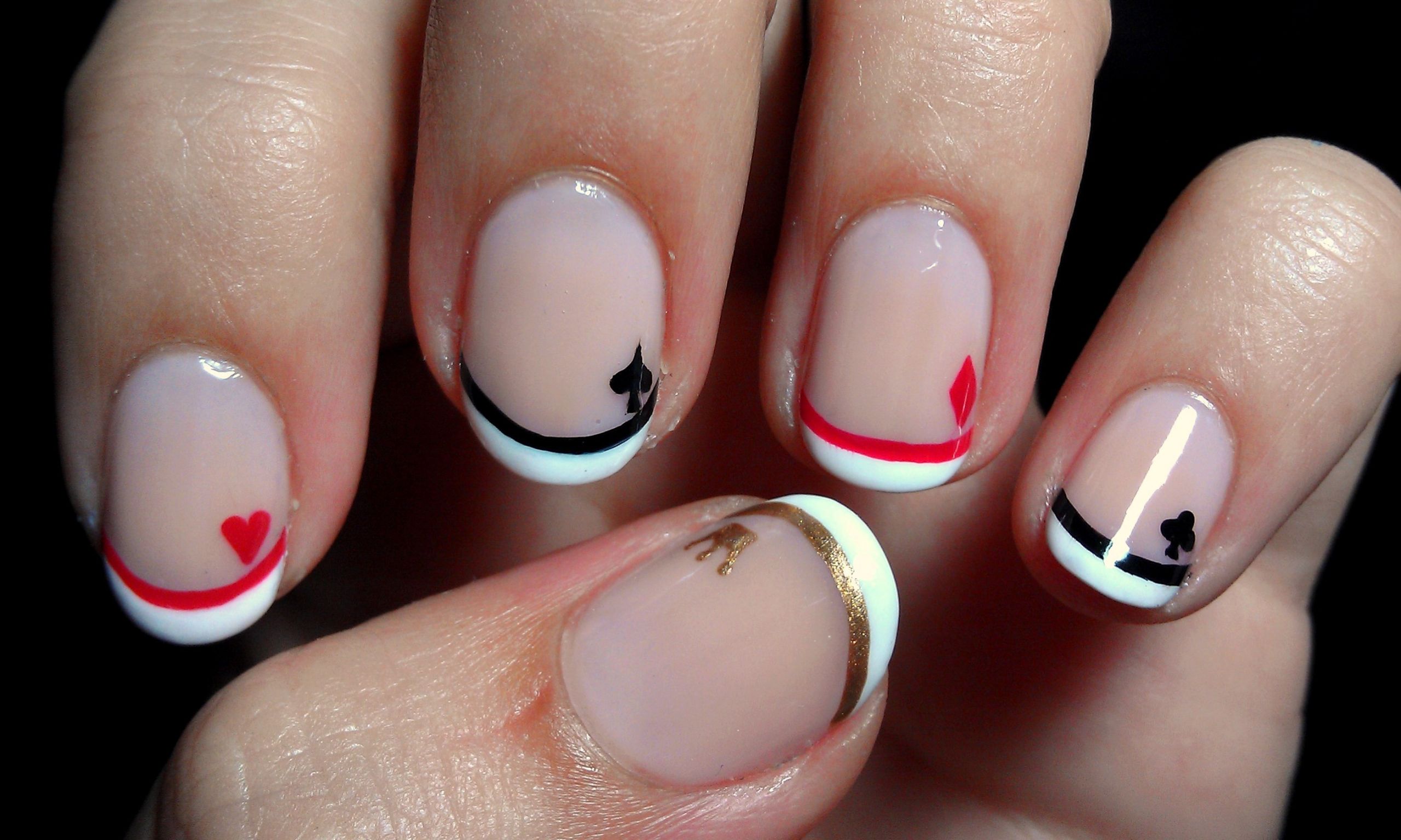 Queen Of Hearts Nail Designs
 Disney Queen of Hearts French Manicure – Emi s Manis