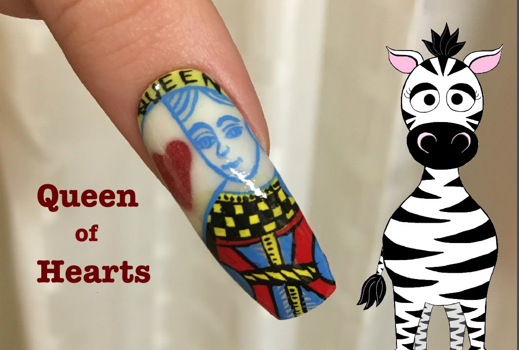 Queen Of Hearts Nail Designs
 Queen of Hearts Acrylic Nail Art Design Tutorial